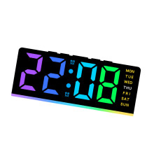 Multifunctional LED Alarm Clock Night Light Quiet-black shell