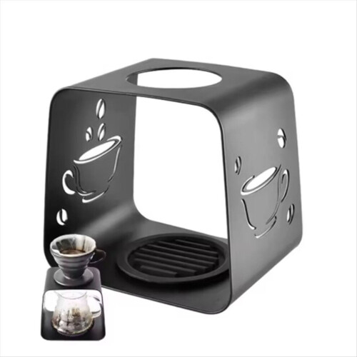 Kaffedroppstativ, svart metall, bärbart, för kaffeextraktion. 1