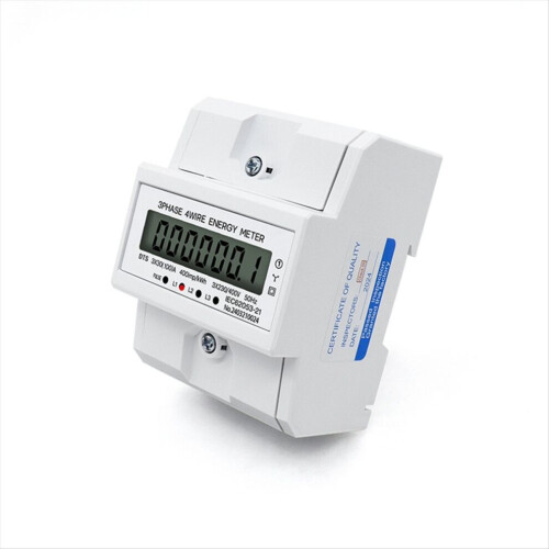 LCD AC Din Rail 230V 3 Φάσεων 4 Καλωδίων Μετρητής Ενέργειας KWh Μετρ 2