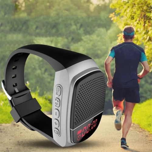 B90 Rannekello Bluetooth-kaiutin FM-radiolla, musta 1