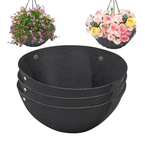 3 st hängande blomkorgfoder i non-woven svart filtfoder 14 tum 2