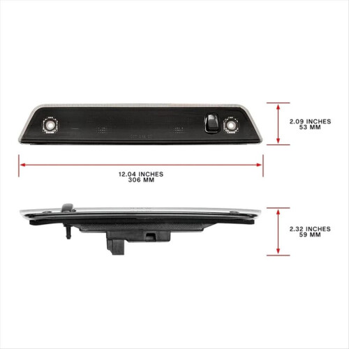Black 3rd LED High Mount Third Brake Stop Light 55157397AD for 1