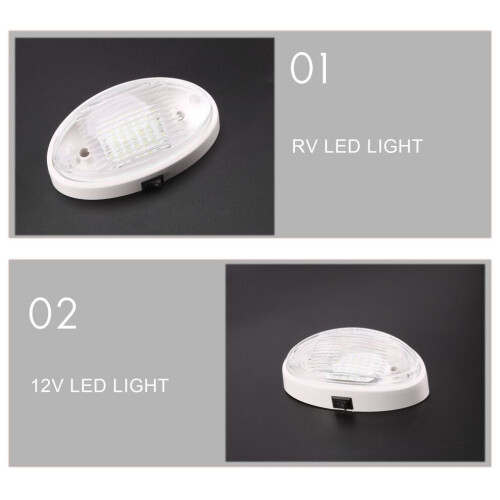 12V LED Light with Switch Caravan Motorhome Boat Awning White 2