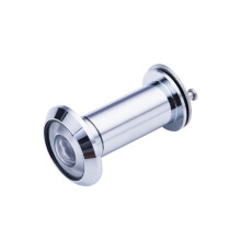 Door Peephole Door Viewer Adjustable Glass Lens Eye View Hole Wide Angle Viewer with Privacy Screen Cover Zinc Alloy (Silver, Pack of 2)