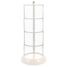 Puderquastenhalter, transparente Aufbewahrungsbox, drehbarer, mehrlagiger Organizer für Make-up-Schwämme und Zubehör, durchsichtiger, staubdichter
