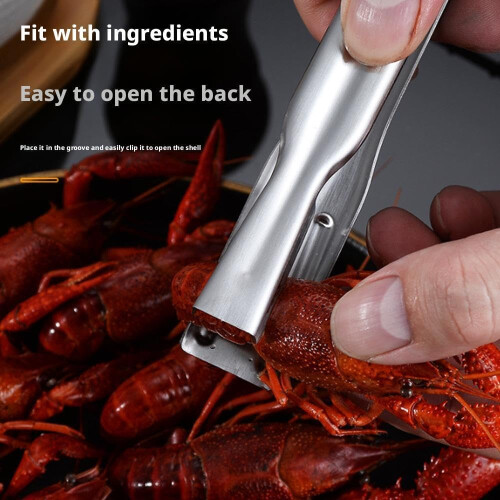 3pcs Stainless Steel Crawfish Peeler, Shell Cracker, Tail Remover Silver 2