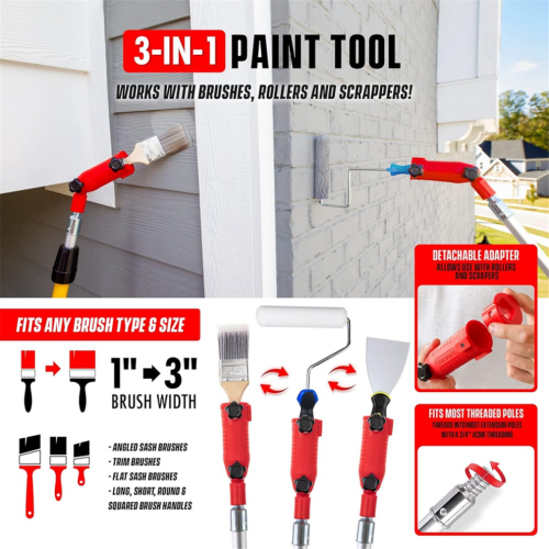 Multi-Angle Paint Brush Extender for High Ceiling 1