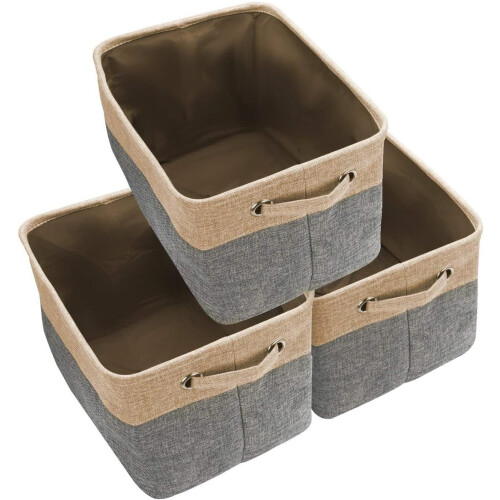 Carry Handles, Sturdy Handles Foldable Organizer with Multi-Purpose Storage, Ample Capacity Square Shape Collapsible Design Storage Bins with Fabric C 1