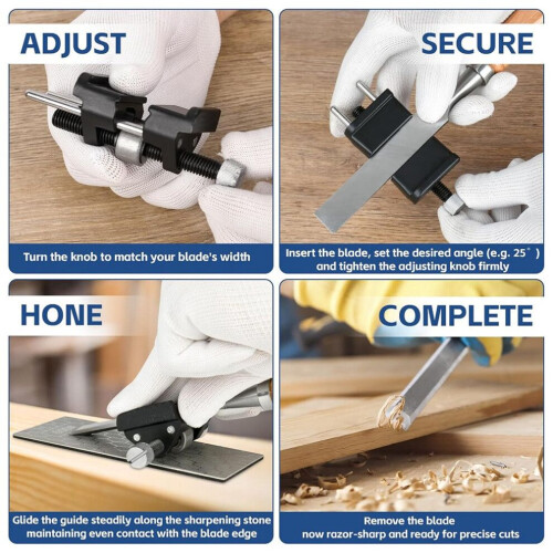 Chisel Sharpening Kit - Honing Guide & 5 Diamond Sharpening Stones 1