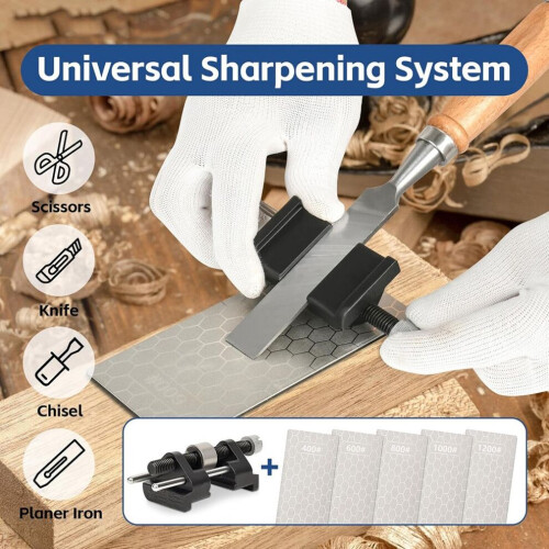 Chisel Sharpening Kit - Honing Guide & 5 Diamond Sharpening Stones 2