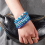 Set di 10 braccialetti dell'amicizia blu con perline, elastici 3