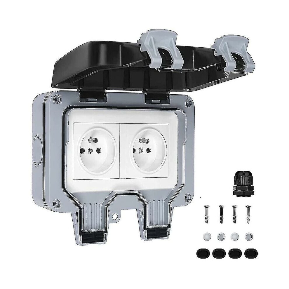 Weatherproof Wall Plug For Outdoor Power Needs, Ip66 Waterproof Outdoor Socket With Padlock Installation, Suitable For Gardens Garages 9486358103951
