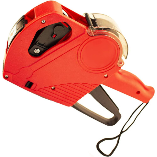 8Digit Manual  Tag Label Holder with Cover for Shops (Red) 2