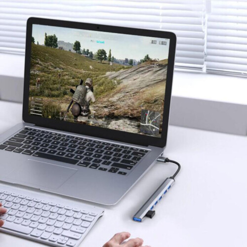 7-σε-1 θύρες USB3.0 Hub, έξυπνη θύρα φόρτισης, ταχύτητα μεταφοράς δεδομένων 5Gbps, 1