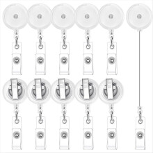50 Pieces Retractable Badge Reels with Swivel Alligator Clip
