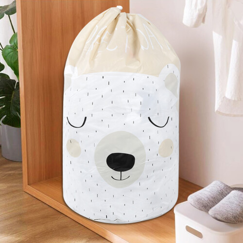 Laundry Hamper Waterproof Storage Bin Foldable Design Large Capacity Laundry Bag Exquisite Drawstring Closure Lightweight Durable Dust Proof Moisture 2
