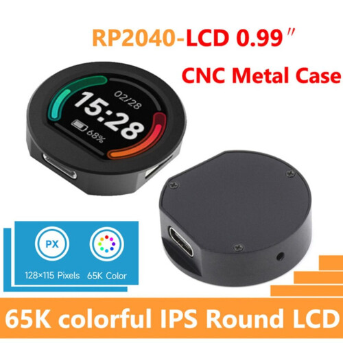 RP2040 LCD Στρογγυλή οθόνη LCD 0,99 ιντσών με μεταλλικό περίβλημα 1