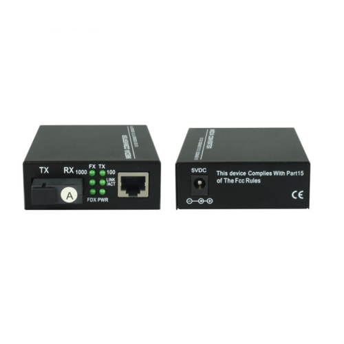 1 Paar Media-Ethernet-Konverter-Transceiver mit EU-Stecker