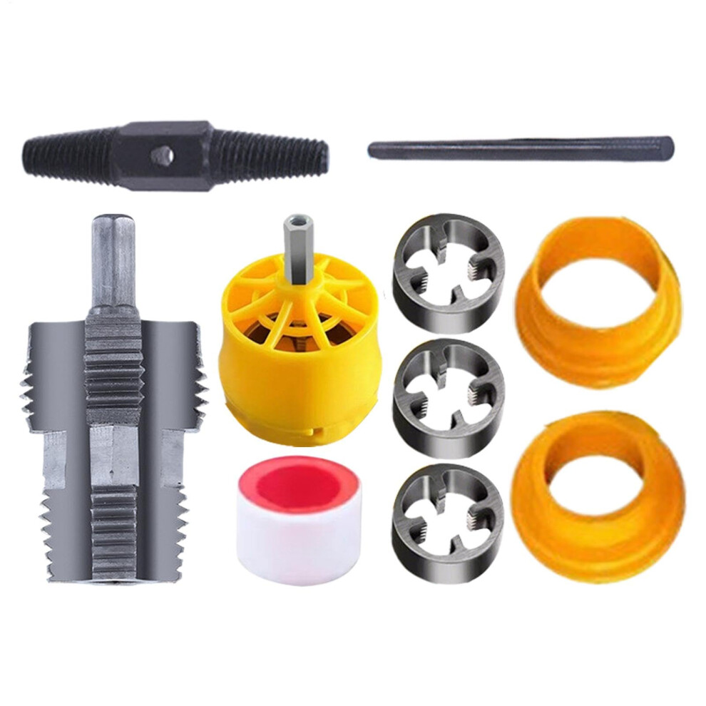 Pvc Threading Tool, Pipe Die Set, Thread Cutter, Plumbing Tool With 3 Dies 9412369670557