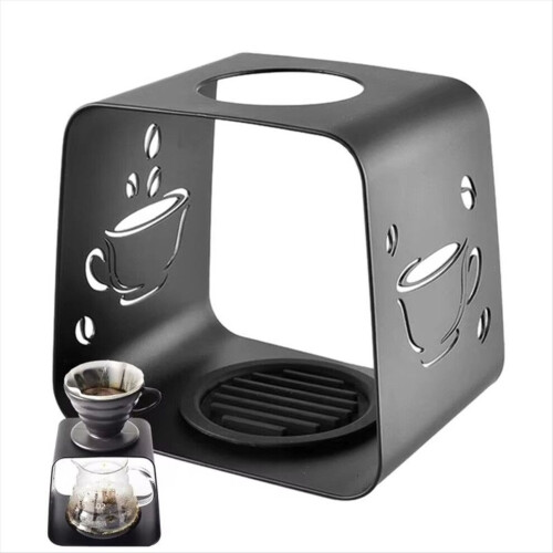 Supporto per gocciolatore da caffè in metallo nero, supporto per estrazione del caffè 1