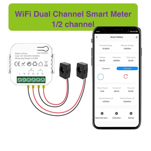 Tuya Wifi Smart Power Meter with Current Transformer Clamp 1