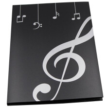 Music folder with clear sleeves, sheet music holder. Expandable for piano, band, school. Protects against loss. Efficient musicmaking.
