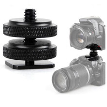 Hot Shoe Mount, Camera Flash Shoe Adapter  Lightweight companion for dual screw 1/4 shoe mount.