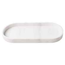 Wiederverwendbare Silikon-Waschtischablage, pflegeleichter Organizer in Steinoptik für das Waschbecken, strapazierfähige ovale Matte mit