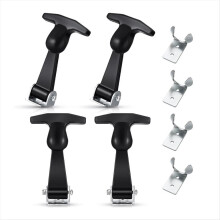4 pièces de fermeture de capot en caoutchouc élastique en acier inoxydable avec poignée en T flexible