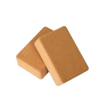 2 x Cork Yoga Block Exercise Brick Non Slip Yoga Accessories Yoga Prop Support Brick for Squat Body Building