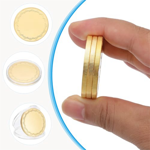 6 blanco munten om te graveren, gemengde set van 40 mm 2