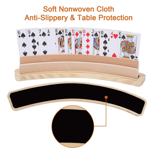 2er-Set gebogene Spielkartenhalter aus Holz 2