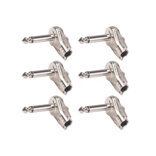 10 τεμάχια βύσματα Jack Mono 2 πόλων 6,35 mm, ορθής γωνίας 90 μοιρών, ασημί 1