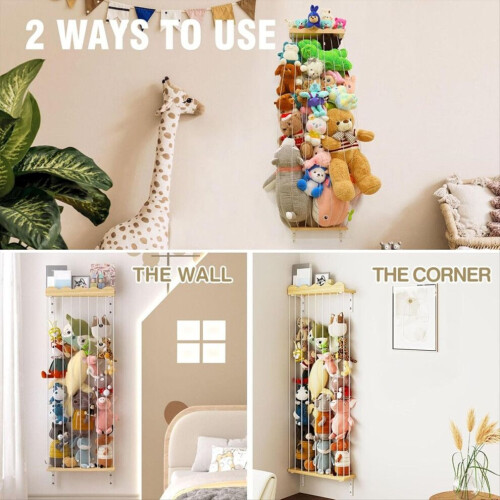 Étagère de rangement d'angle pour peluches et jouets 1