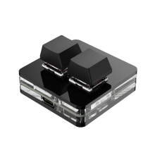 Mini toetsenbord met 2 toetsen, RGB-macro, OSU-toetsenbord voor gaming en werk, zwart A