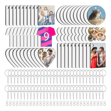 Lot de 180 porte-clés vierges pour sublimation, porte-clés sublimables en vrac