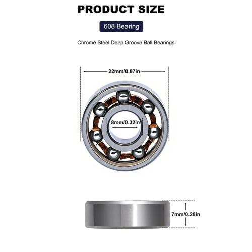 100 cuscinetti a sfera 608 (8 mm x 22 mm x 7 mm) 1