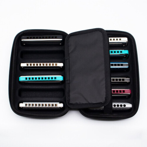 10 Holes Harmonica Case, Zippered Pouch for Harmonica Storage 1