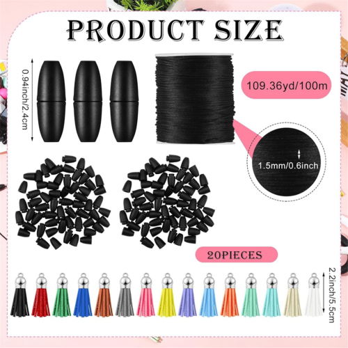 15 Sets Silicone Beaded Ring Making Kit for DIY Keychain Beads 2