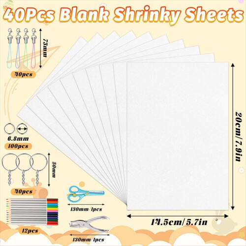 Kit de porte-clés en feuilles de plastique rétractable, 234 pièces 1