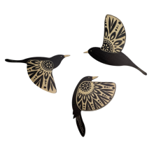 Houten vliegende vogel wanddecoratie in vintage gotische stijl, ideaal als decoratie voor thuis.