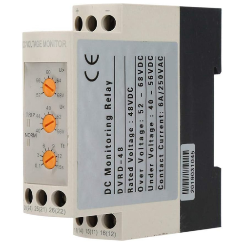 Overvoltage and Undervoltage Protector DC 48V Relay 35mm Rail