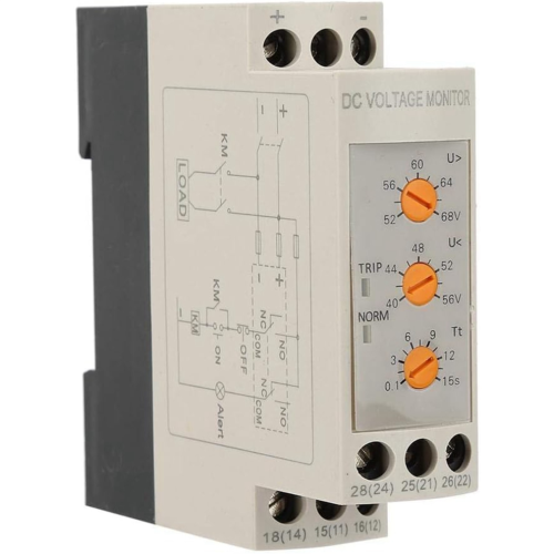 Overvoltage and Undervoltage Protector DC 48V Relay 35mm Rail 2