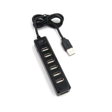 Divisor USB 2.0 de 6 portas, hub de expansão mini USB para conectividade perfeita, funcionalidade plug and play garante fácil configuração,