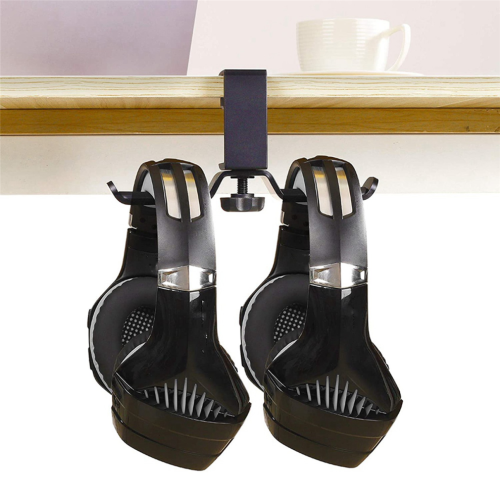 Support double pour casque audio sous bureau, support universel pour casque de jeu PC 1