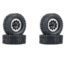 4-delige set metalen beadlock wielnaven, velgen en rubberen banden voor C14,2