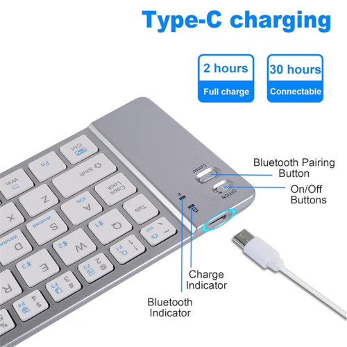 Foldable Mini Bluetooth Keyboard. Portable Ultra-Thin Multi-Device 2