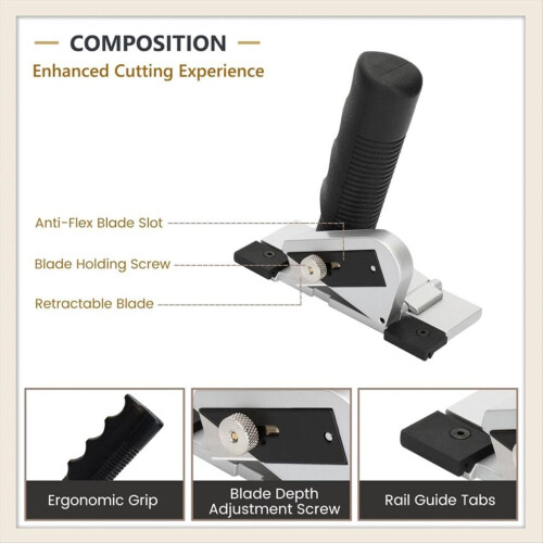 Straight Mat Cutter Handheld Mat Board Cutter with 5 Blades 2
