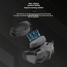 VR-setti suojalaseille, 3 lentolasia, otsa, niskatuki, maski