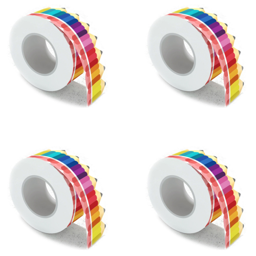 4 pegatinas para bordes de boletines, borde con lápices 1